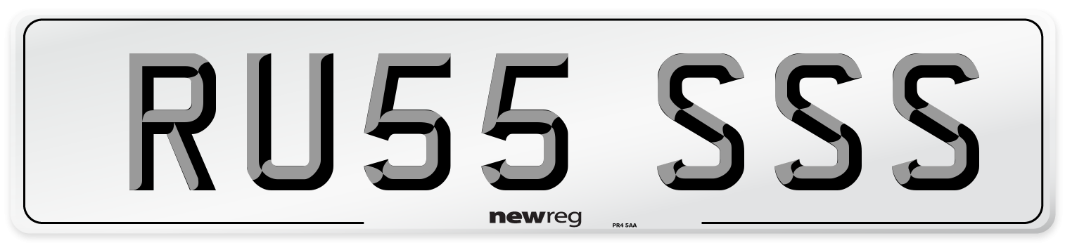 RU55 SSS Number Plate from New Reg